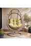 Mix Yellow With Grey Scale Leaf Curve Seat Cushion 112x81x12cm Double Pattern 240 Gsm High Qulity Ma - 2