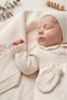Knitwear Hospital Discharge Set for Girl and Boy Baby, 100% Organic Cotton, Floral Embroidered Lora Hat Included - 2