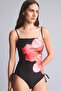 Regular Fit Floral Black Swimsuit G3769Ax26Sm