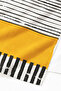 Striped Yellow Black Beach Towel - Minimalist Geometric White Pool Sea Bath Seaside Cover-Up - 3