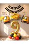 Construction Equipment Construction Party 9 Years Old Balloon Set Ladle Balloon Crane Balloon Truck Balloon Birthday Set