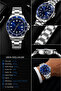 Men's Steel Band Calendar Wristwatch