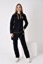 Women's Cotton Long Sleeve Two Thread Tracksuit Set / Navy Blue 5414 - 6