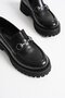 Lara Buckle Detailed Black Casual Loafer Shoes - 3