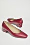 T908000703 Burgundy Genuine Leather Women's Heeled Shoes - 3