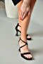 S569315404 Black Fabric Thick Heeled Shoes - 2