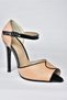 P372863009 Skin/Black Thin Heeled Women's Shoes - 6