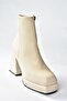 Beige Platform Sole Women's Boots N282190809 - 4