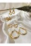 Gold Color 4 Pairs of Hearts, Swing, Clips and Design Earrings