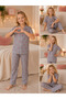 Mother-Daughter Matching Striped Heart Pattern Pajamas Set Short Sleeve Cotton Home Wear - 3