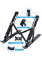Metal Stand Black Laptop Stand Notebook Riser, 360 Degree Rotating Tablet Phone Holder - 8