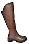 N654032803 Brown Genuine Leather Low Heeled Women's Boots - 7