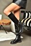 R518242209 Black Women's Boots with Rubber Detail on the Back - 5