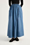 Blue Denim Skirt - Cross- Detailed - 6