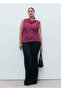 Bedruckte Bluse mit drapiertem Kragen - 8