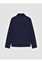 Navy blue embroidered collar girl's jacket - 2