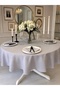 Royal Linen Textured Round Tablecloth Gray - 4