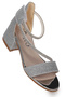 Pisar Sand Glitter Daily Girl's 4 cm Heeled Sandals Evening Dress Shoes