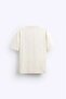 Art Work Printed Oversize Beige Men's T-Shirt - 2