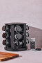 Black Rotating Stand Round Glass Black Lid Casa Black 12-Piece Spice Rack Set with Stand - 3