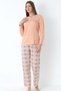 Plaid Patterned Viscose Pajama Set Long Sleeve Comfortable Home Wear 89-140 - 5