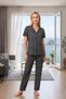 Women's Short Sleeve Viscose Leopard Patterned Buttoned Pajama Set |   Stylish and Elegant Model 78-