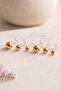Top Model Triple Earring Set Gold Color - 6
