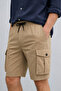 Men'S, Elastic Waist, Cargo Pocket, Lace-Up, Back Pocket Flap Shorts 283 - 6