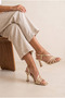 Women's Thin Heel Gold Buckle Detailed Elegant Shoes - 6