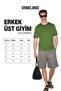 Golondro Men's 100% Organic Cotton Contrast Piping Print Detail Regular Fit Green T-Shirt - 6