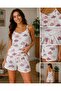 Women's Pajama Set Women's Tulle Fabric Paddle Strap Pajama Set - 2