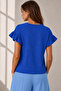 Women's Cobalt Blue Ruffled Sleeve Camisole T-Shirt TSH-19000417 - 4