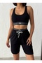 Women's Modal Bustier and High Waist Shorts Sports Set - 3