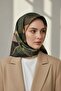 Khaki Black Stone Effect Pattern - 100% Twill 90X90 Scarf Planting Shape - 2