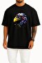 Oversize Illustration of Eagle Head Chest and Back Design Unisex T-Shirt