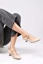 Gabriela Nude Patent Leather Women's Low Heeled Shoes - 3