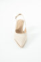 Grase Beige Matte Back Open Buckle Detail Pointed Toe Women's Shoes - 6