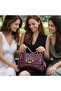 Wine Croco Patterned Gold Chain Strap Pack Women Shoulder Bag |   Wine T8311 - 2