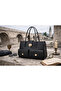 Black Classic Form Gold Lockable Shoulder Bag |   Black T8318 - 5