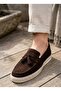 Suede leather men's casual shoes brown