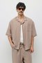 Oversize Muslin Shirt and Wide-Leg Pants Set Beige - 3