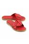 Magy Red Genuine Leather Women's Slippers - 2
