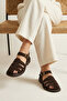 , Women's Genuine Leather Sandals 1611061Z7004 Brown