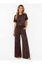 Women's Leopard Patterned Modal Fabric Short-Sleeved Top and Long-Legged Pocketed Pants with Sporty-Chic Style, Suitable for Both Daily Wear and Home Elegance