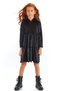 Velvet Hooded Long Sleeve Ruffled Skirt Girl's Dress - 3