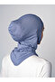 Large Size Hijab Bonnet with Neck Collar - Denim Blue - (St224), (Id 3422442) - 2