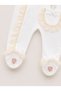 Lace Floral Embroidered Baby Girl Jumpsuit Beanie Glove Set - 3