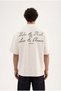 Men's Stone Slogan Printed Oversize T-Shirt Space Gray