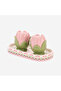 Fields Pink Stoneware Tulip Shaped Salt and Pepper Shakers 14.5X8X7 cm - 5