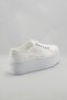 White Wedge Heel Comfortable Bridal Lace-Up Convers Sneakers Seferi501 - 4